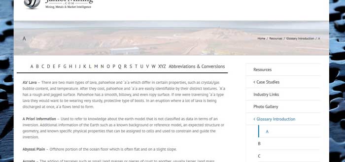 Junior Mining Glossary